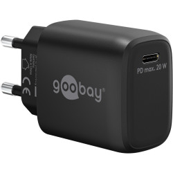 alimentatore da rete goobay 65405 usb-c gan pd 20w nero [65405]