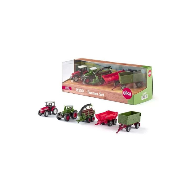 set modellino siku contadino 1:87 verde/rosso 5pz [10830000000]