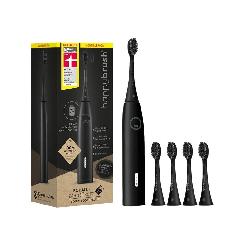 spazzolino elettrico happy brush eco vibe 3 starterkit all black