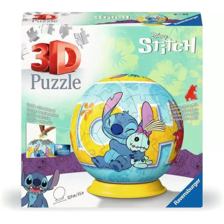Ravensburger - puzzle 3d puzzleball disney stitch (72 pezzi)