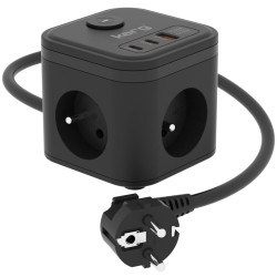 multipresa kerg h05vv-f smart 3 uscite 3680w 16a 1x usb-a