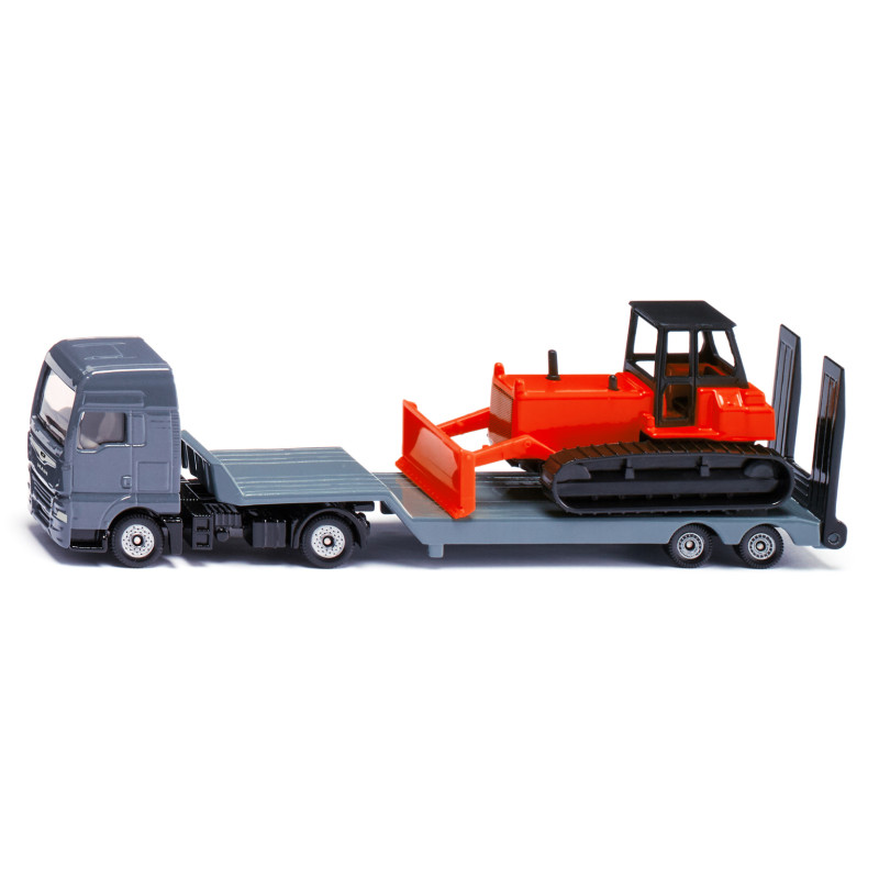 modellino siku 1762 camion super man con bulldozer 1:87 grigio/rosso