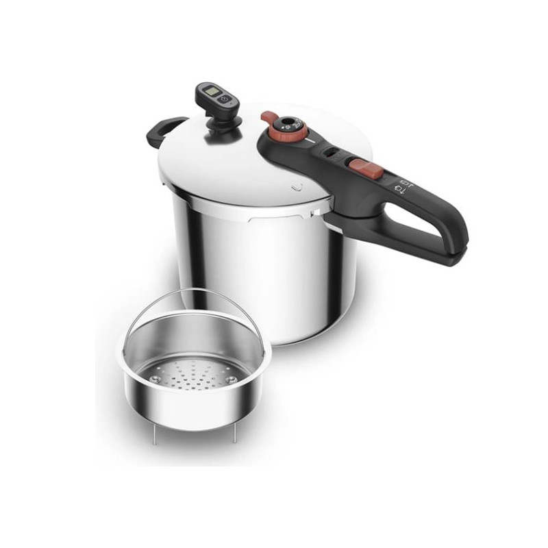 pentola a pressione tefal 8l acciaio inox/nero [p2594401]