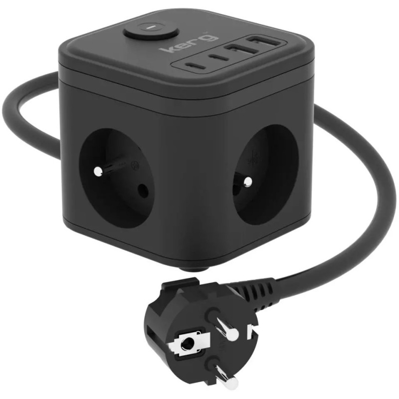 multipresa intelligente kerg m02728 con alimentatore da rete usb-a/c