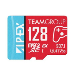 128gb scheda di memoria team group apex sd7.1 microsdxc rosso blu