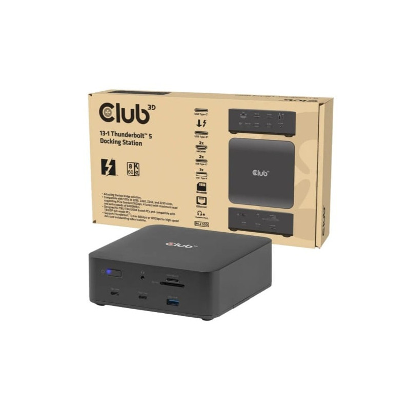 docking station club-3d csv-2562 wired 13in1 thunderbolt