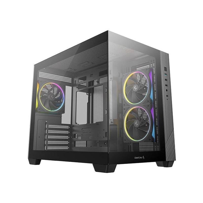 case deepcool cg330 3f tower itx micro-atx con vetro temperato