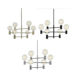 lampada a sospensione a led markslojd capital 6xe27 60w ip20 nero/cromo