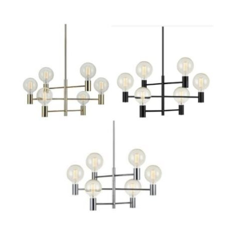 lampada a sospensione a led markslojd capital 6xe27 60w ip20 nero/cromo