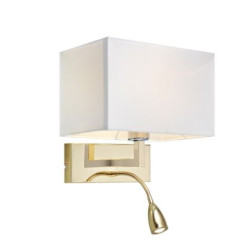 applique a led markslojd savoy con luce di lettura e27 ip20 oro/cromo/bianco