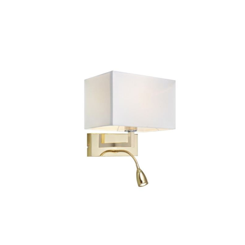 applique a led markslojd savoy con luce di lettura e27 ip20 oro/cromo/bianco