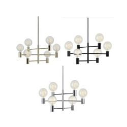 lampada a sospensione a led markslojd capital 6xe27 60w ip20 nero