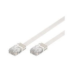 flat patch cable rj45 u/utp cat6 7,00m white bulk