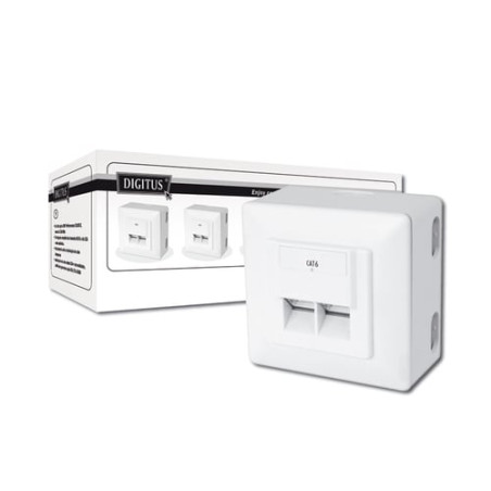 net zub aufputzdose digitus cat 6 2xrj45 [wh] 5er [dn-9006/b5-n]