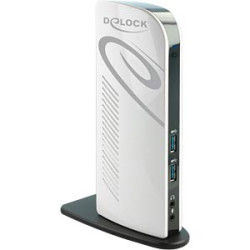 docking station delock usb dual hdmi full hd /usb 3.2/lan/audio nero/bianco