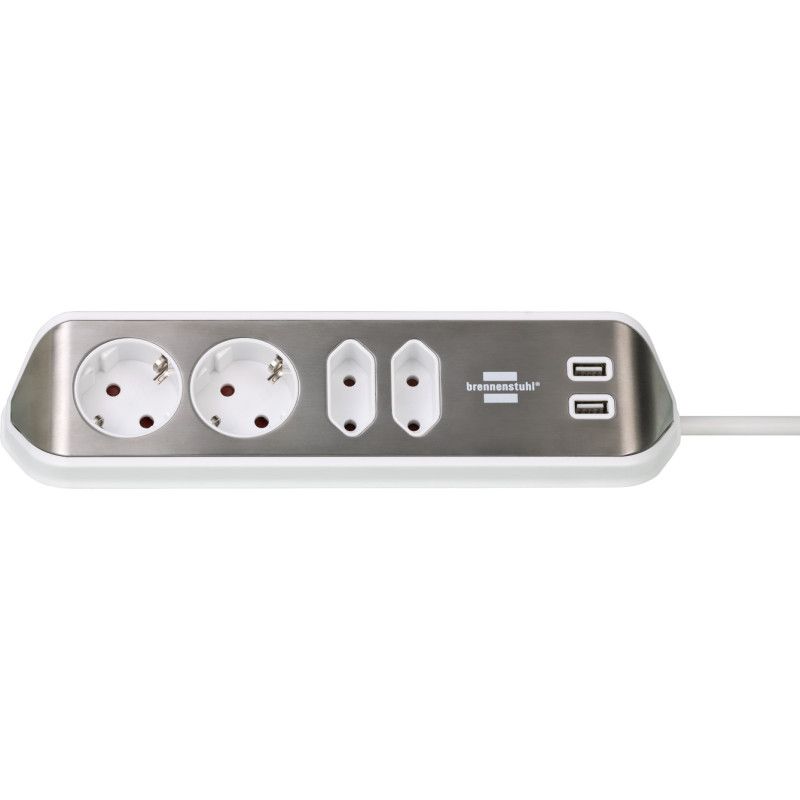 multipresa angolare brennenstuhl estilo usb a 4 vie con superficie