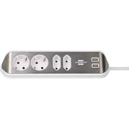 multipresa angolare brennenstuhl estilo usb a 4 vie con superficie