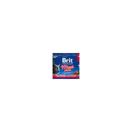 cibo umido brit premium piatto di carne per gatti 4x100gr