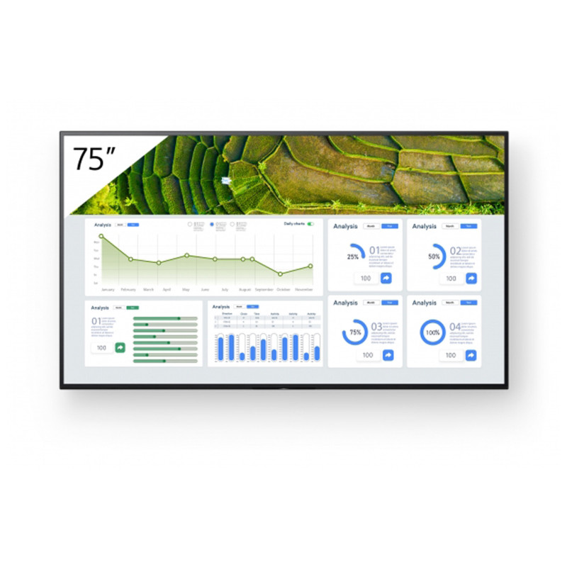 monitor digital signage led 75'' sony bravia fw-75bz30l
