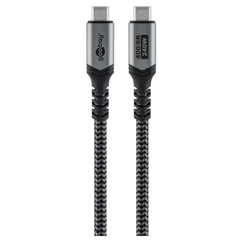 cavo usb goobay usb-c maschio 1.8m nero/grigio [74213]