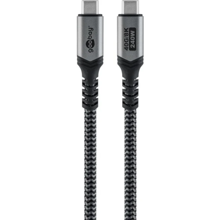 cavo usb goobay usb-c maschio 1.8m nero/grigio [74213]