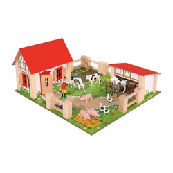 simba toys 100004304 fattoria legno 23 pz.
