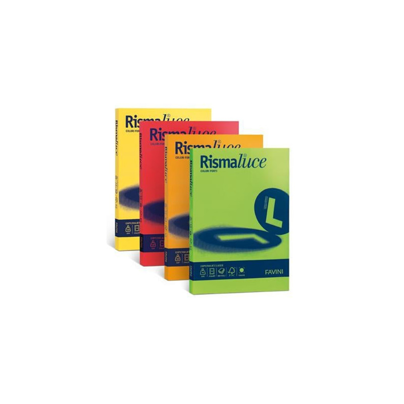 carta in risma colorata favini 200 fogli a4 140gr rismaluce assortito