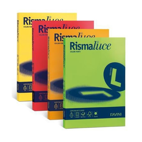 carta in risma colorata favini 200 fogli a4 140gr rismaluce assortito