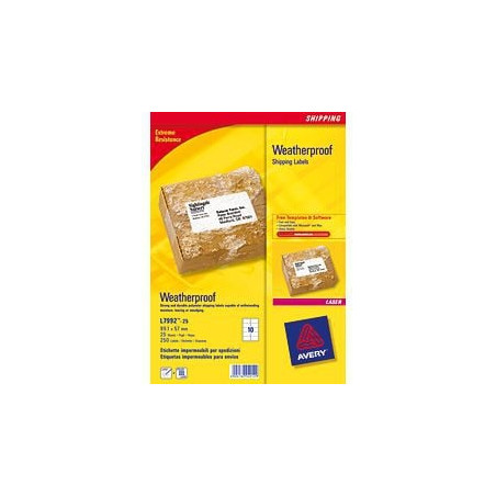Etichette avery laser imperm. l7992-25fogli (10 etichette/foglio