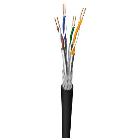 Matassa s/ftp, 4 coppie, cavo cat. 7, rame, 100m. rigido nero