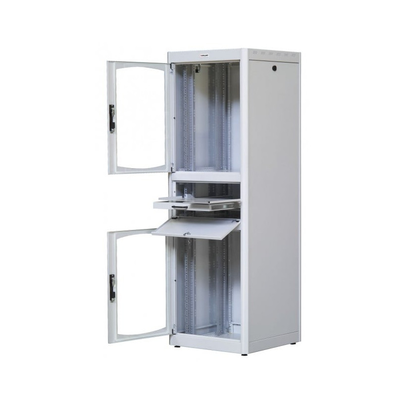 armadio rack techly 19'' 600x800 38u con ripiano tastiera