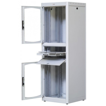 armadio rack techly 19'' 600x800 38u con ripiano tastiera