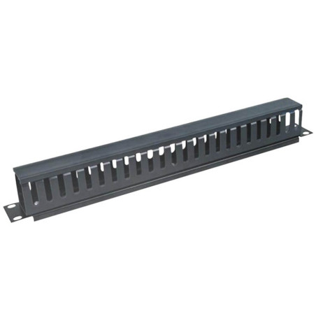 Pannello passacavi 19'' 1u con coperchio, nero