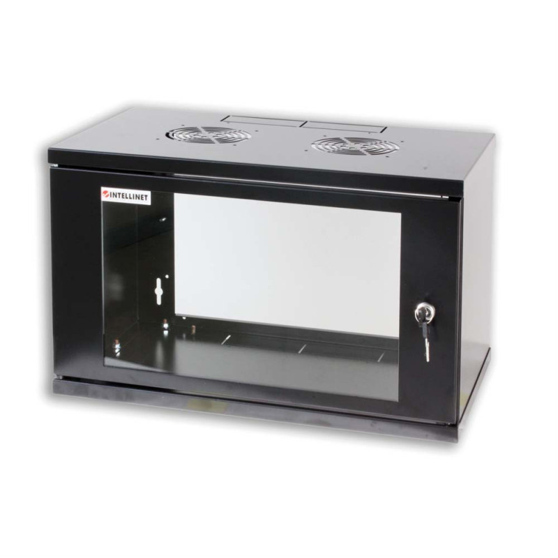 Armadio rack 19'' a muro 10 unità prof. 400 nero assemblato