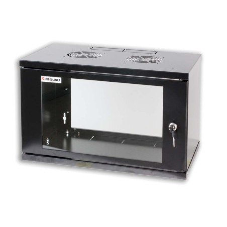 Armadio rack 19'' a muro 10 unità prof. 400 nero assemblato