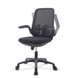 sedia uffico techly 363340 regolabile con braccioli pieghevoli nero