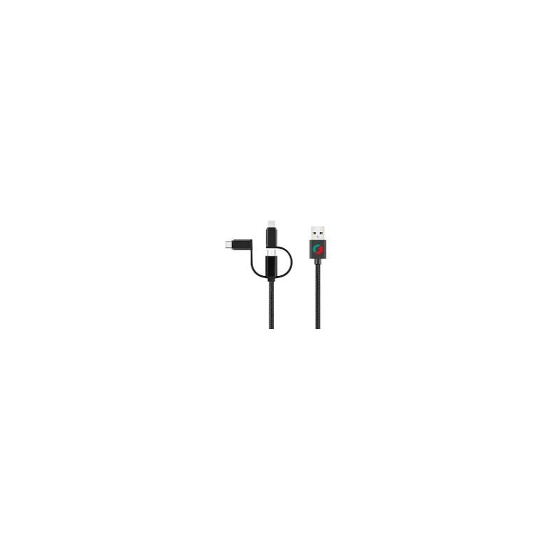 cavo usb igloo 3in1 a lighting/tipo-c/micro [lf-09w_2/nb]