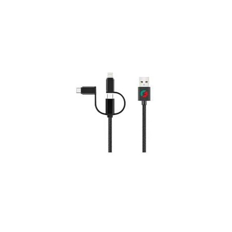 cavo usb igloo 3in1 a lighting/tipo-c/micro [lf-09w_2/nb]