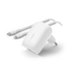 caricabatterie da rete belkin usb-c 30w pd 3.0 con pps con connettore