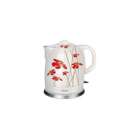 bollitore elettrico maestro in ceramica 1.5l/1200w/bianco/rosso [mr-066