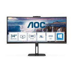 monitor led 34'' aoc v5 cu34v5cw wide quad hd 3440x1440p