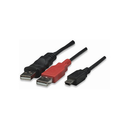 Cavo usb 2.0 ad y 2xa maschio/mini b maschio 0,6 m