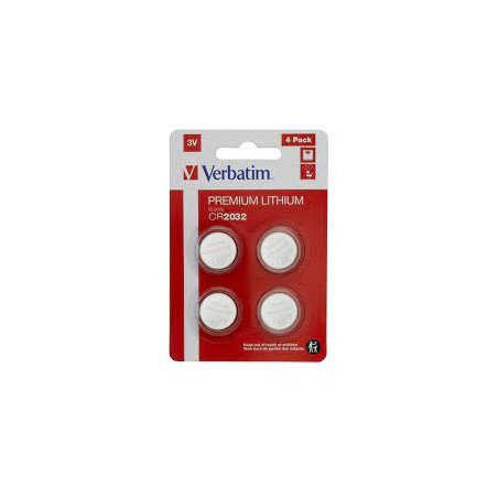 pila verbatim cr2032 batterie a bottone da 3 volt al litio 4-pz