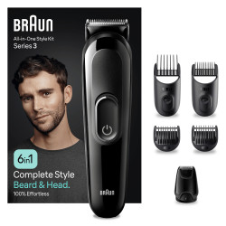 rasoio elettrico braun serie 3 6in1 nero [mgk3410]