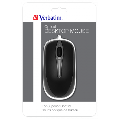 mouse verbatim ottico da tavolo per pc 1000dpi nero/grigio [49019]