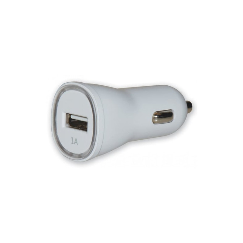 Caricatore da auto 1p usb con uscita 5v / 1ah bianco