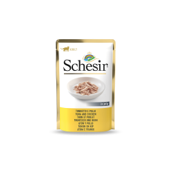 cibo umido agras pet foods schesir per gatti: tonnetto e pollo -