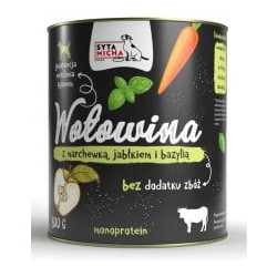 cibo umido syta micha per cani manzo con carota mela e basilico 800g