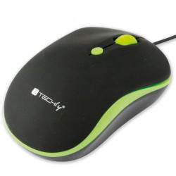Mouse techly usb 800-1600 dpi nero/verde