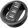Hub usb goobay usb 2.0 3 porte in-desk diametro 6 cm